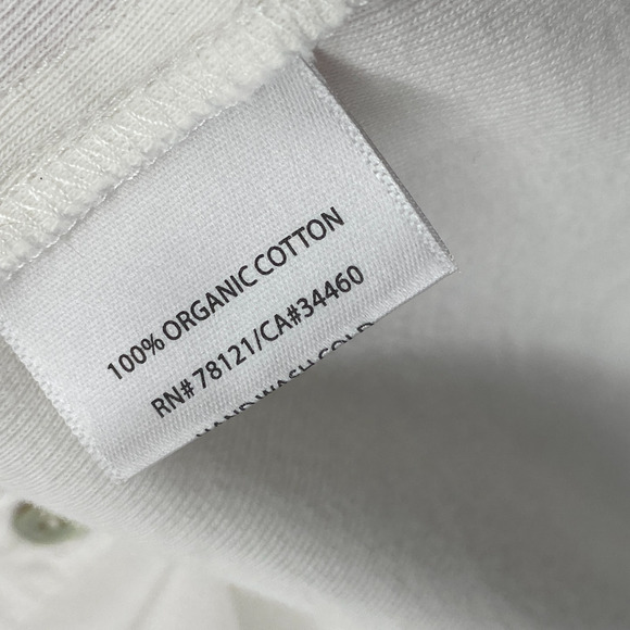 EILEEN FISHER Shirt M Organic Cotton Woven with Knit Sleeve Trim and Back White - Picture 12 of 15